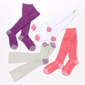 TOMMIE COPPER S4 ECOWICK WIDE OVER THE CALF COMPRESSION SOCKS 4 PACK NWT